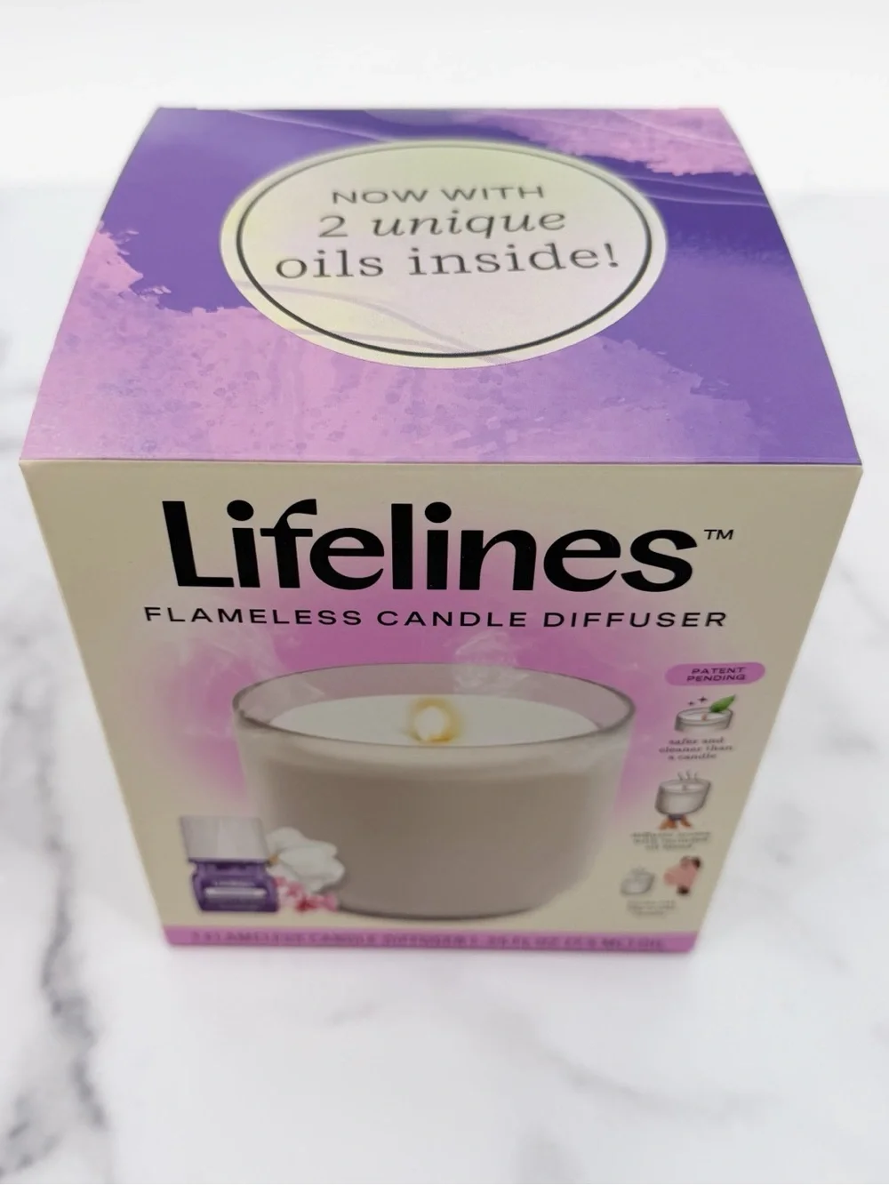 Lifelines Flameless Candle Diffuser “In Bloom” Essential Oil Diffuser NIB